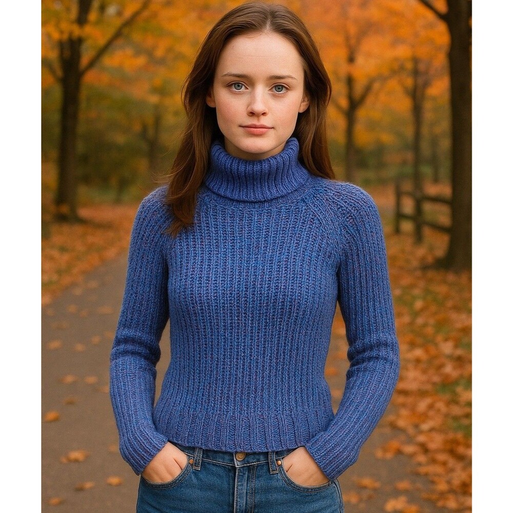 Vtg Y2K Early 2000s Multicolor Pastel Knitted Sweater Size Medium Rory Gilmore